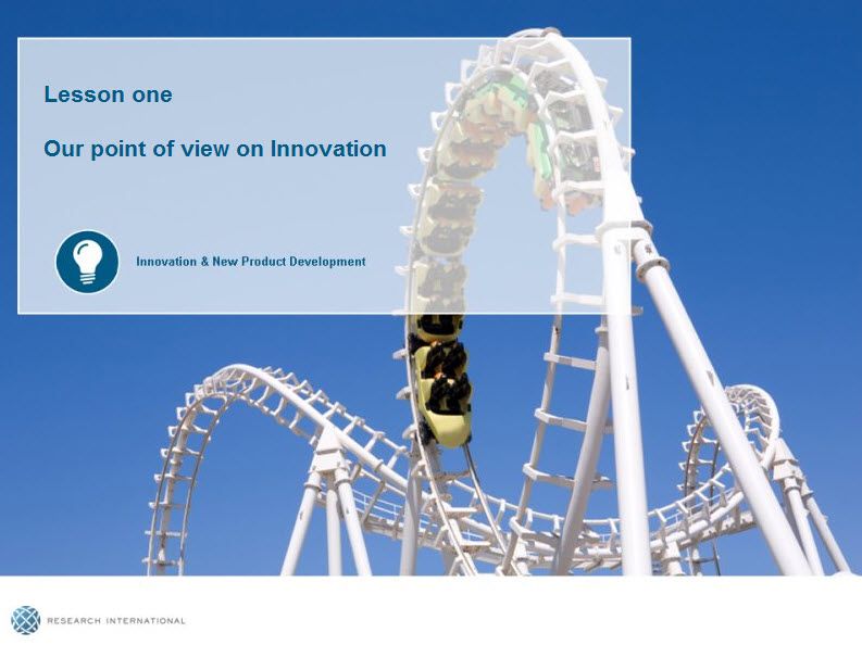 A slide showing course design featuring an image of a rollercoaster